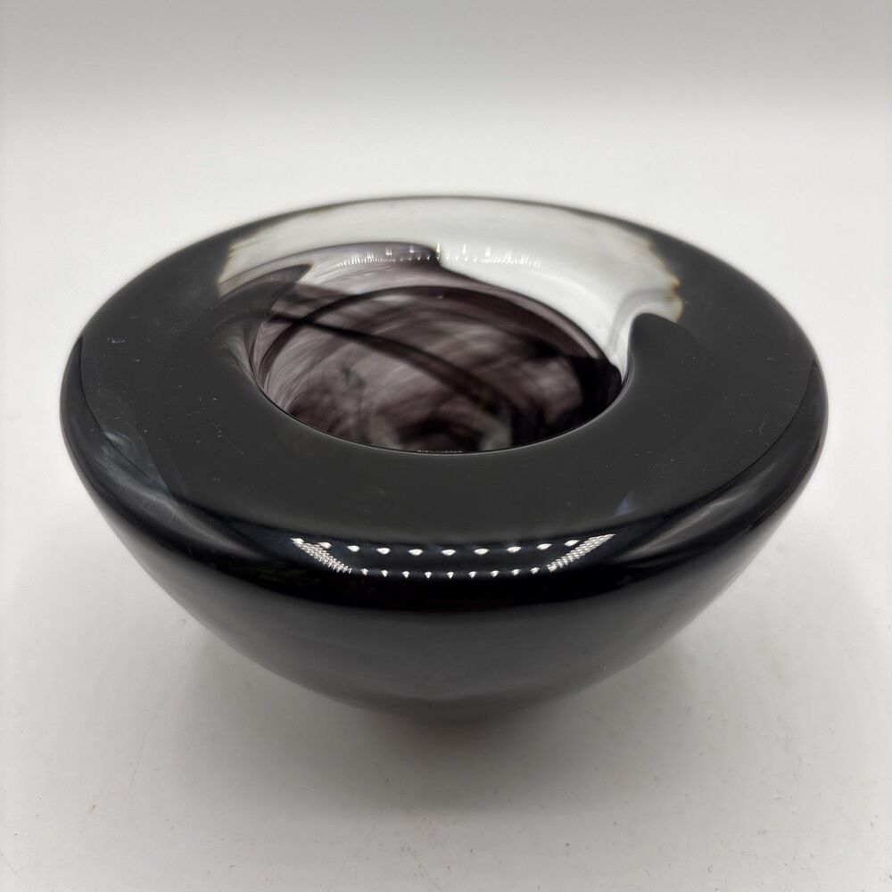 Kosta Boda "Atoll" Art Glass Votive Holder, Deep Purple